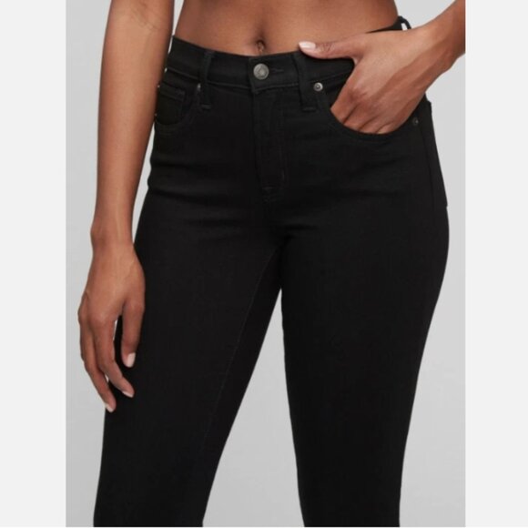 GAP Mid Rise True Skinny Ankle Jeans Black Rinse Size 26/2 RT$80 NWT Biker Moto - Picture 8 of 15